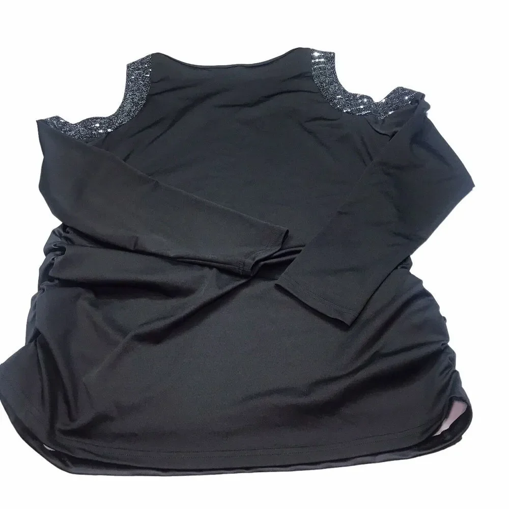 Womens Top‎ XXL Leprechaun St Patricks Holiday Party cold shoulder long sleeve - Picture 5 of 10